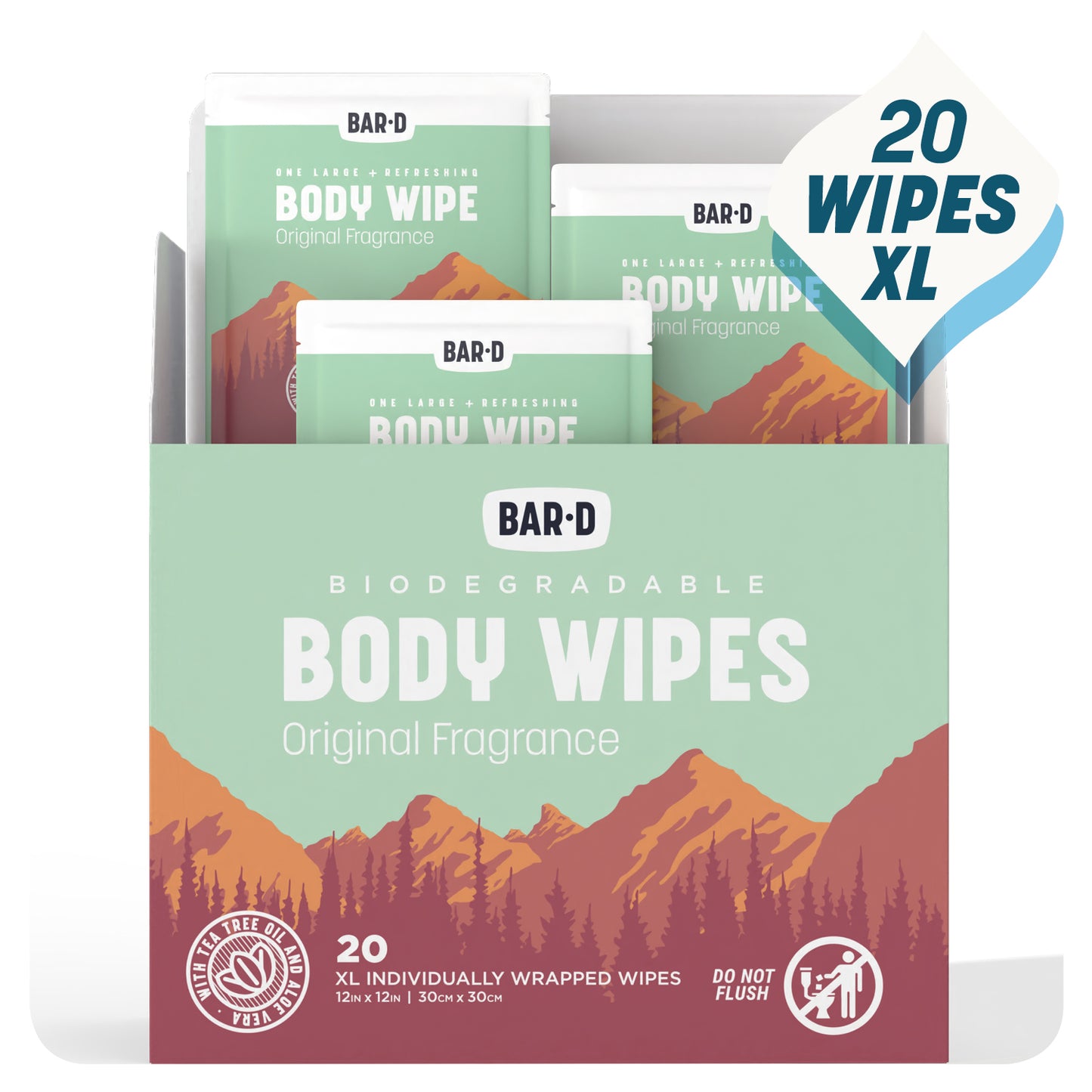 Full Body Wipes Bundle Pack-80 I Aloe Vera, Mint, Unscented, Chamomile | 20 Individually Wrapped Wipes x 4