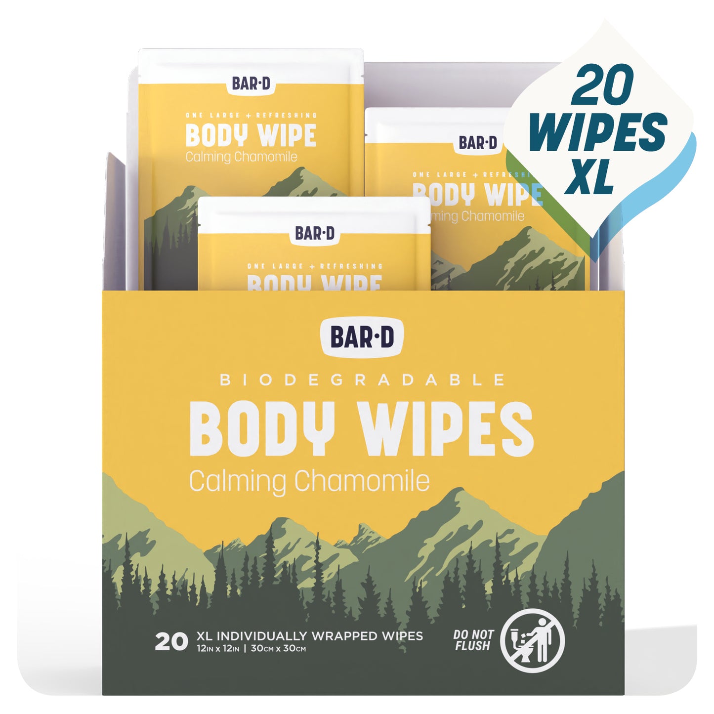 Full Body Wipes Bundle Pack-80 I Aloe Vera, Mint, Unscented, Chamomile | 20 Individually Wrapped Wipes x 4